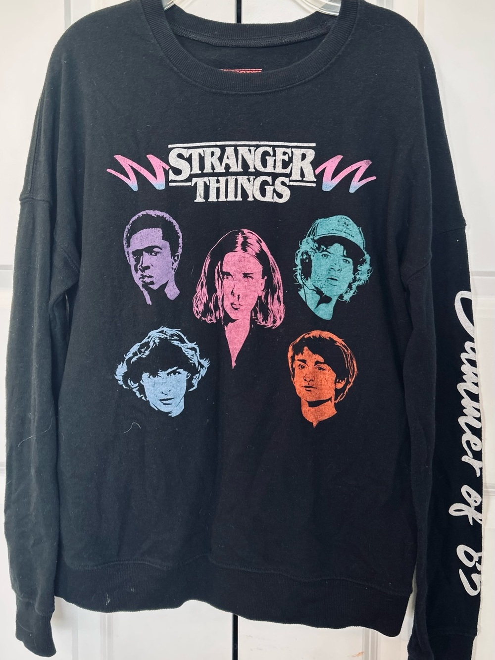 Stranger Things Black Graphic Crewneck Sweatshirt (small)